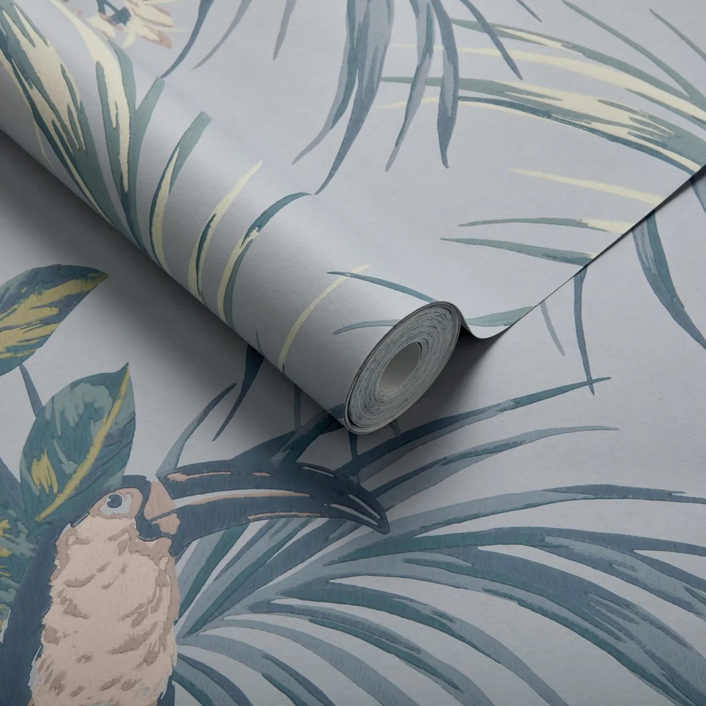 Tapet Le Toucan, Pale Blue Luxury Bird, 1838 Wallcoverings, 5.3mp / rola