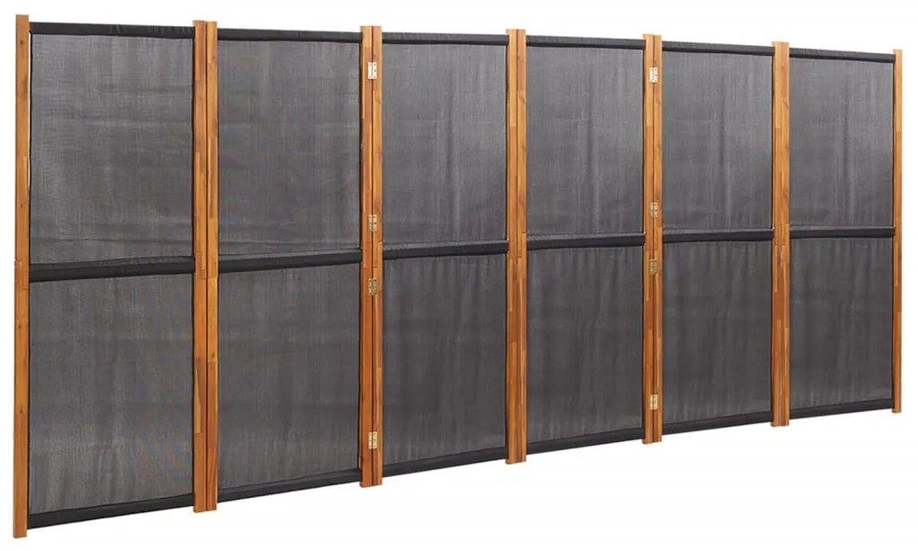 319182 vidaXL Paravan de cameră cu 6 panouri, negru, 420x180 cm