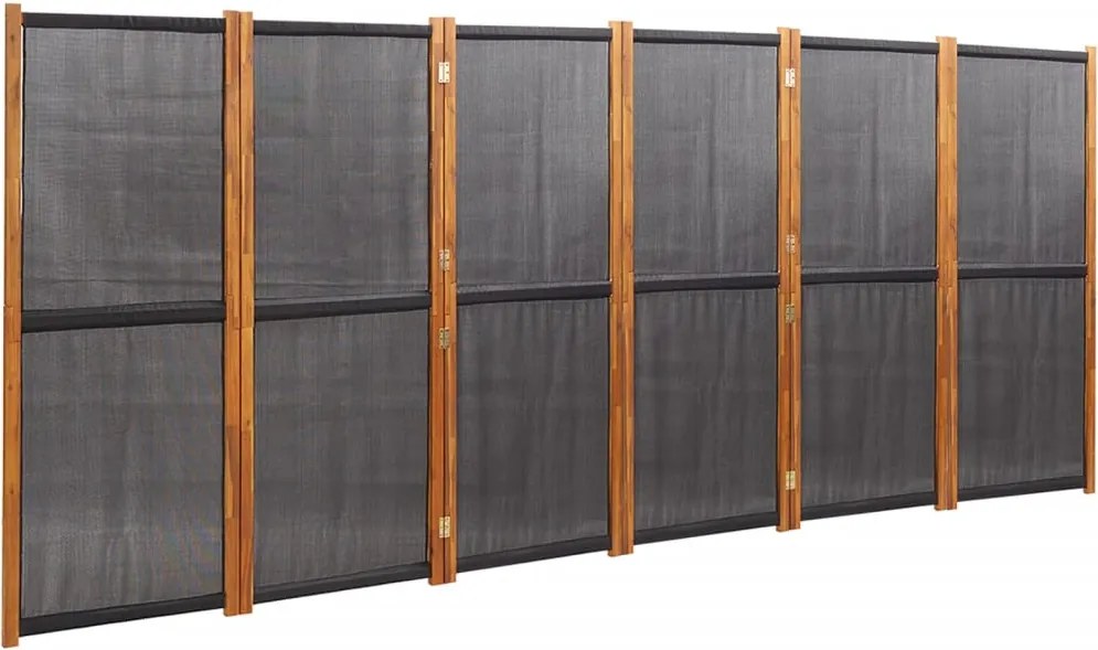 vidaXL Paravan de cameră cu 6 panouri, negru, 420x180 cm