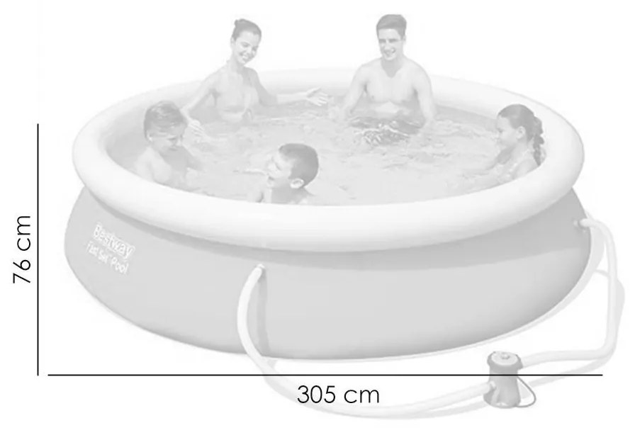 Piscina rotunda gonflabila cu filtru, 305x76 cm, bestway