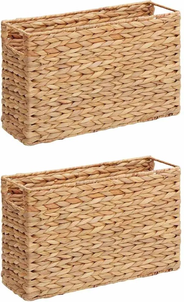 vidaXL Coșuri pentru reviste 2 pcs natural 39 x 14 x 25 cm