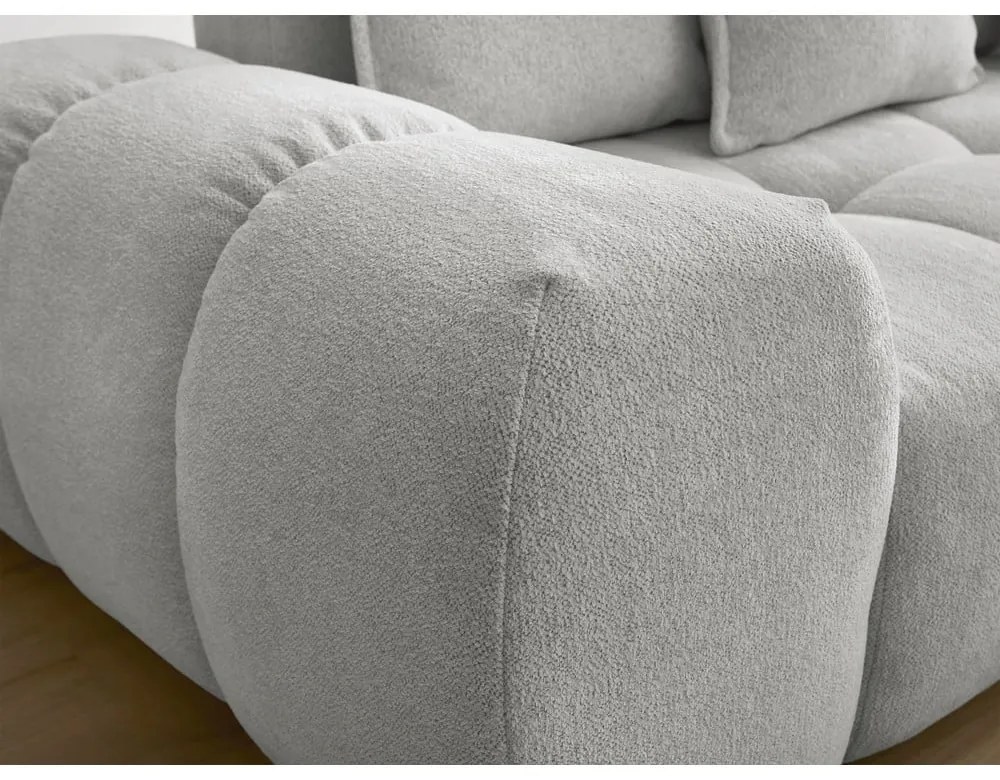 Canapea gri deschis cu tapițerie din chenille 278 cm Everest – Bobochic Paris