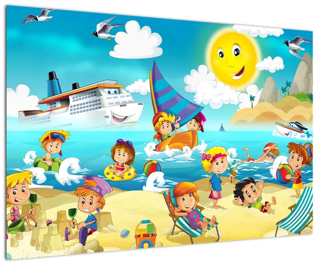 Tablou -Ziua la plajă (90x60 cm)