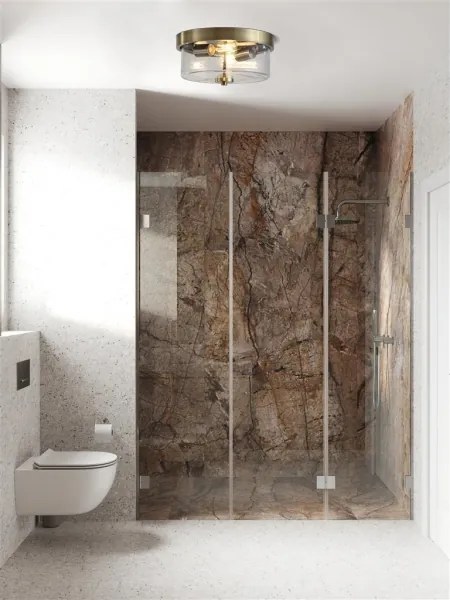 Searchlight 66210-2AB - Plafonieră PRESTON pentru baie, 2 x E27 (max. 60 W), 230 V, IP44, Ø 33 cm, alamă