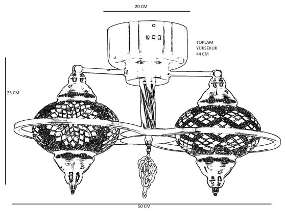 Lustră aplicată YENI, 1xE27/40W/230V, bronz