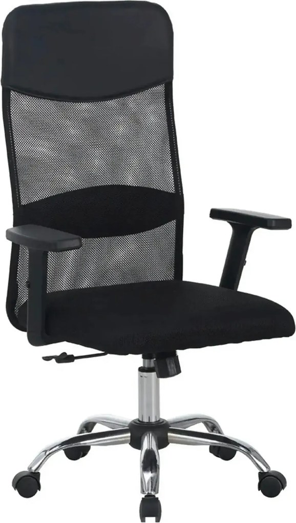 Scaun birou ALEX, negru, stofa/plasa, 68x61x108/118 cm