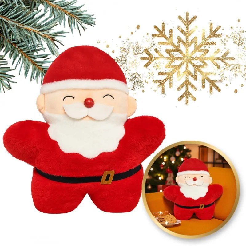 Perna decorativa din catifea SANTA CLAUS, rosie