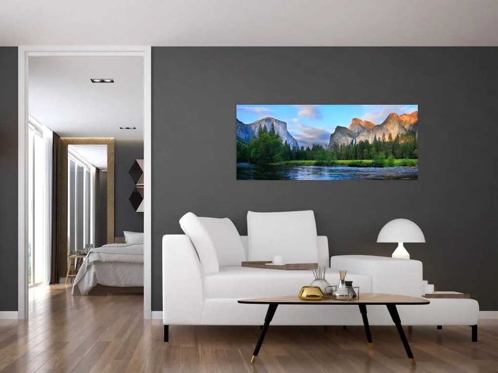 Tablou cu peisaj montan sălbatic (120x50 cm)