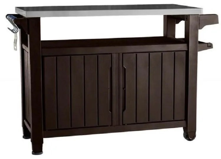 Keter Masă multifuncțională pentru grătar degrădină UNITY XL 270l grafit, 134 x 52 x 90 cm