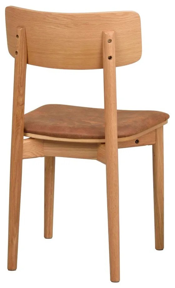 Scaune de dining maro coniac/natural 2 buc. din imitație de piele Wolcott – Rowico
