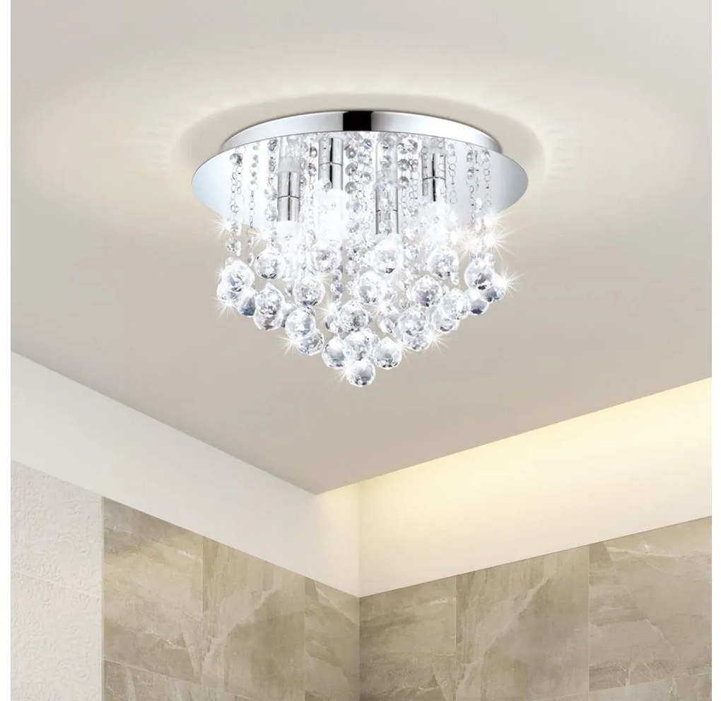 Plafonieră LED pentru baie Eglo 79516 MONTEPRANDONE 8xG9/3W/230V IP44 crom