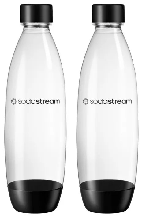 Комплект бутилки SodaStream Fuse за газиране, 1 л, 2 бр, Без BPA, Съвместими с DUO, ART, TERRA, GAIA, Черен