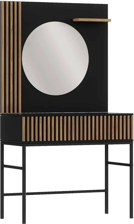 Masă lemn masiv de Toaletă Sia Negru, 85 × 60 × 155 cm