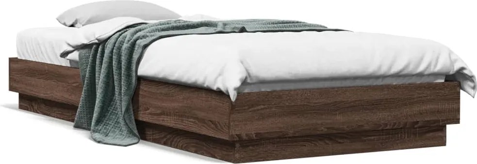 vidaXL Cadru pat fără saltea stejar maro 100x200 cm lemn prelucrat