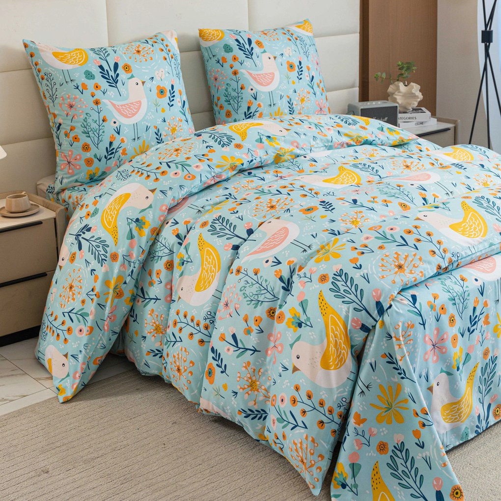 Lenjerie de pat din microfibra SPRING TWEET colorat Dimensiune lenjerie de pat: 70 x 90 cm | 140 x 200 cm
