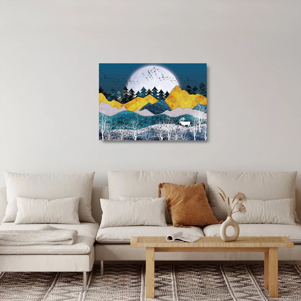 Tablou pe sticlă - Peisaj polar (70x50 cm)