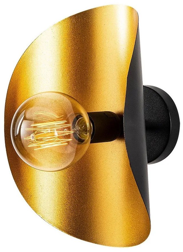 Aplică de perete neagră/aurie Sivani – Opviq lights