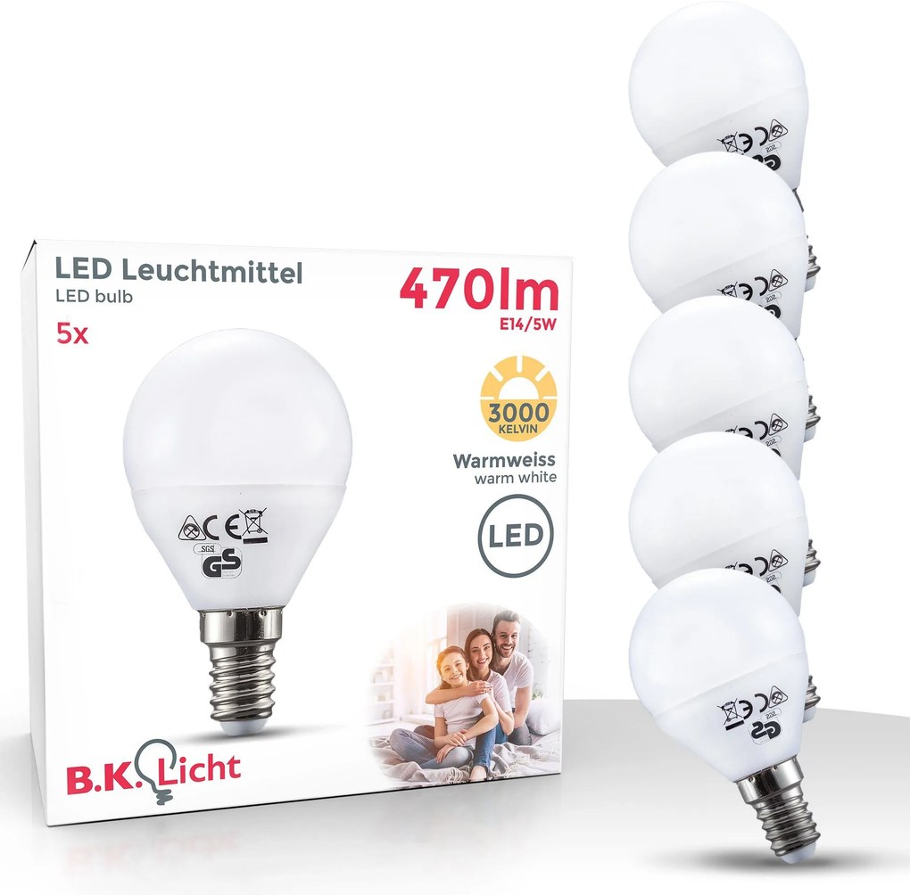 BKLICHT LED Set 5 becuri 4,6/8,1 cm