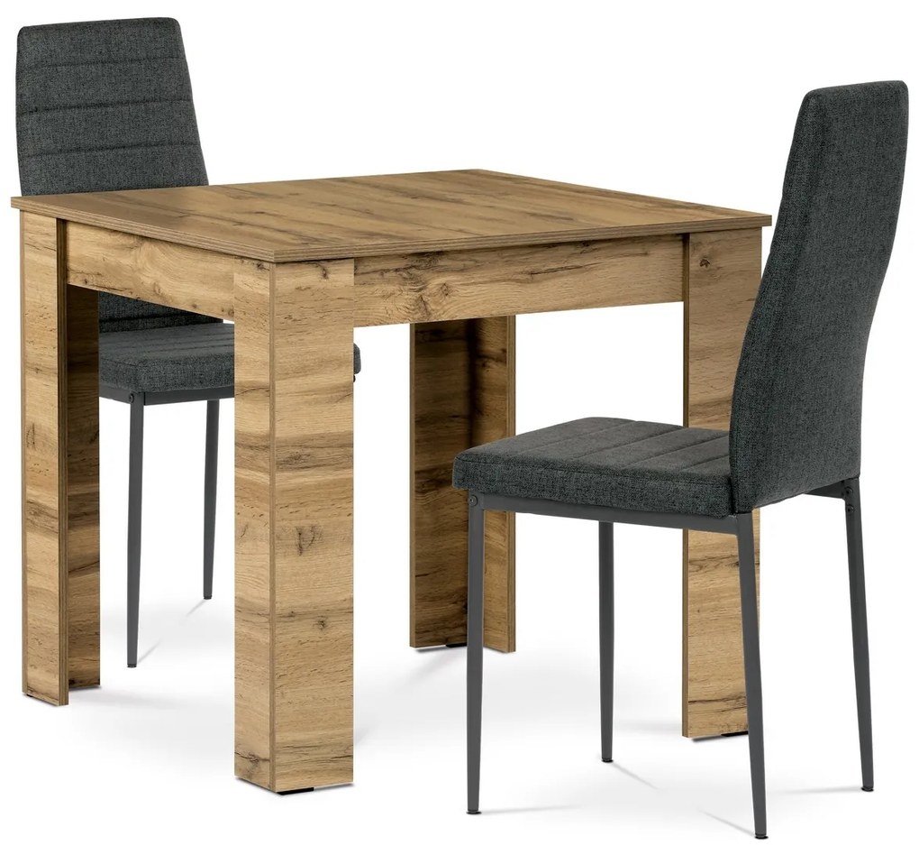 Set masă MDF cu 2 scaune, 80 x 80 x 75 cm, stejarWotan