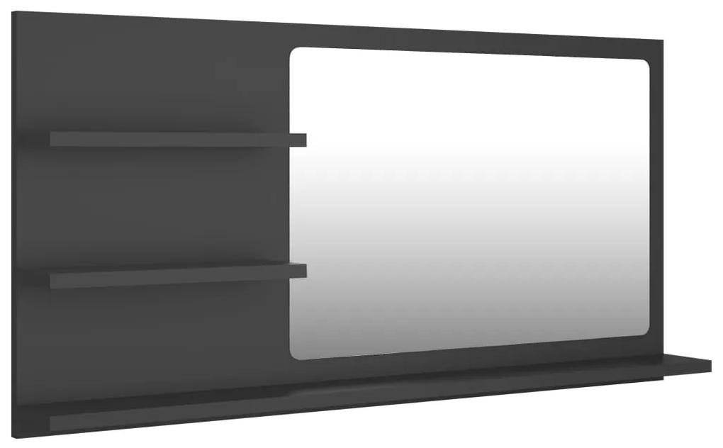 805017 vidaXL Oglindă de baie, gri , 90 x 10,5 x 45 cm, PAL