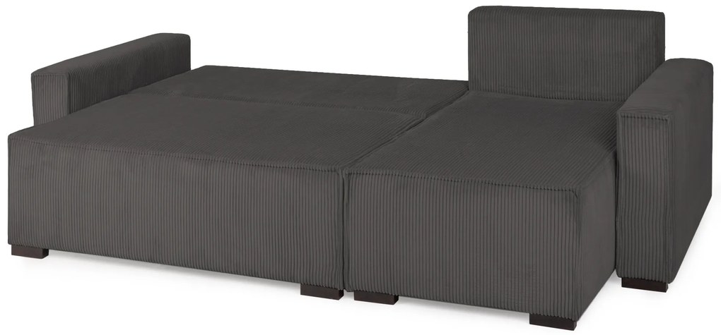 Canapea extensibila cu colt bilateral Culoare Gri Inchis, SMART