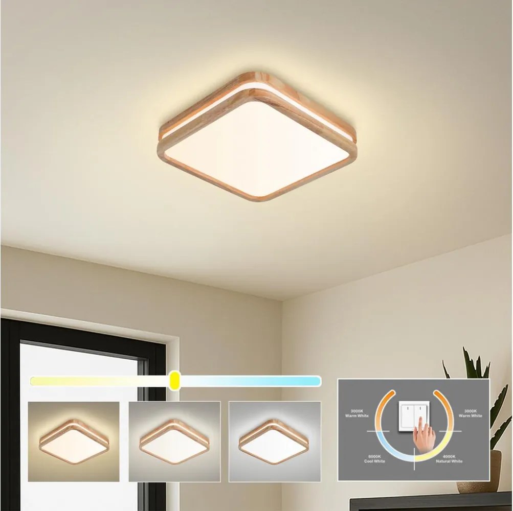 Brilagi - Plafonieră LED MOLINA SQUARE LED/32W/230V 3000/4000/6000K stejar 30x30 cm