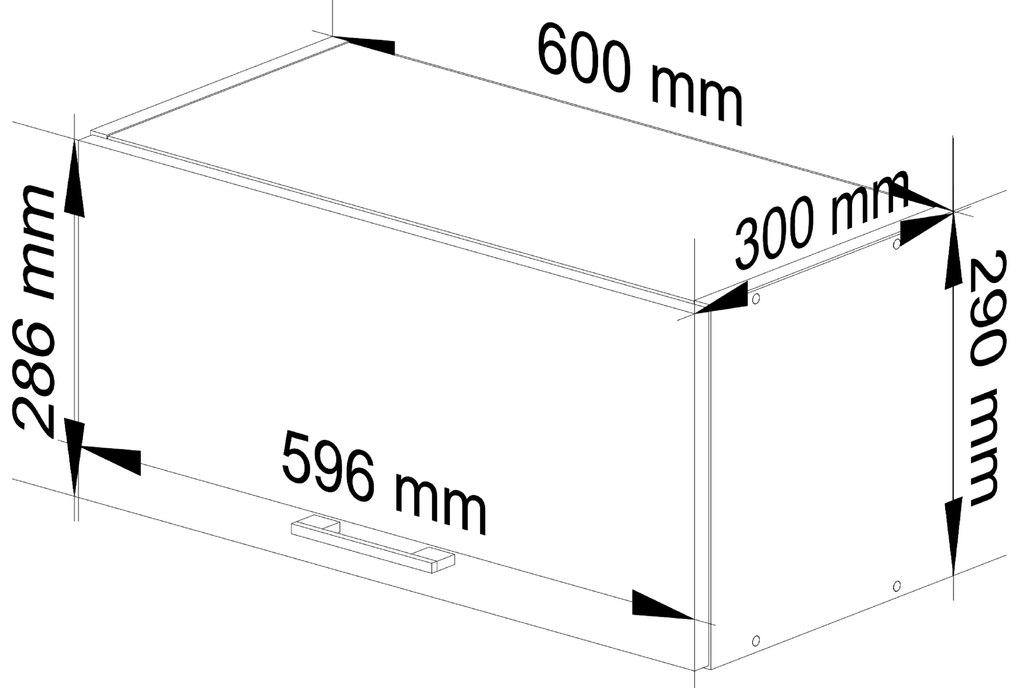 Dulap superior de bucătărie Ozara W60OK (alb). 1069137