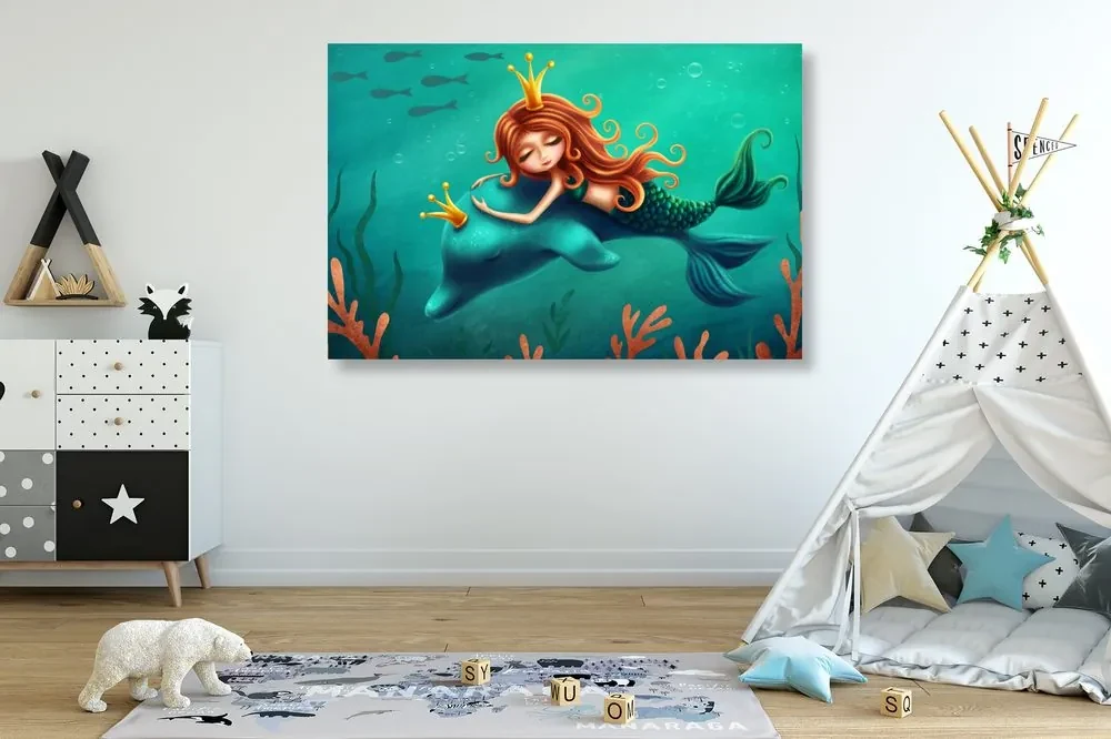 Tablou zâna de mare cu delfinul