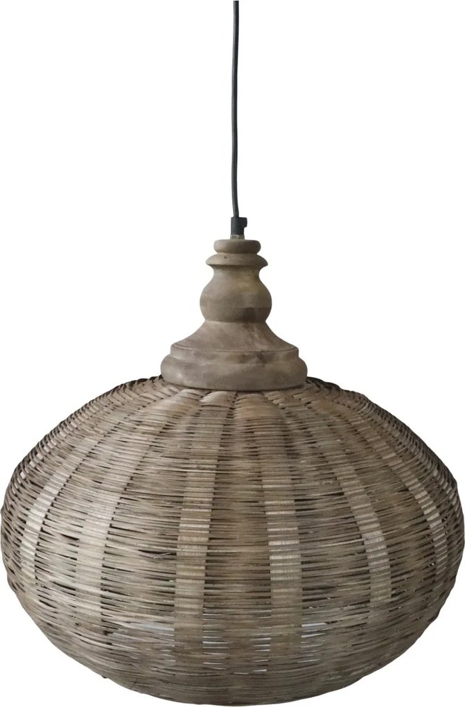 Lustra din lemn de mango si rattan, 25W, Aleia