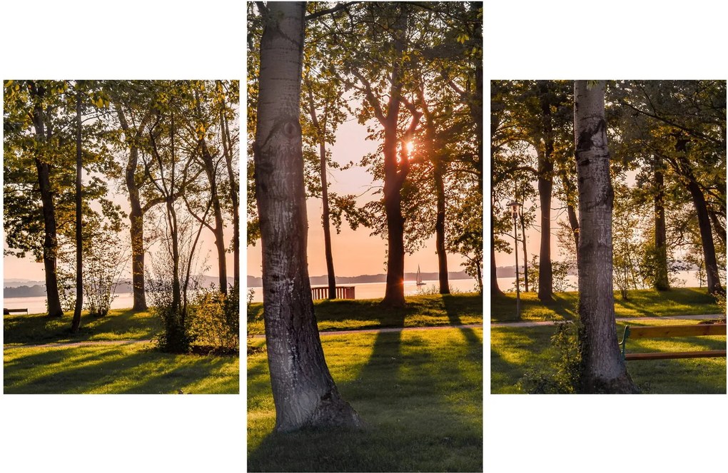 Tablou cu pomi lângă lac (90x60 cm)