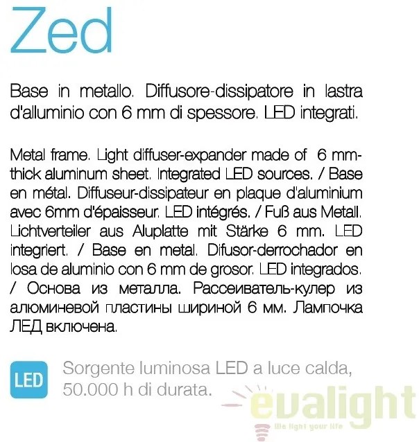 Aplica de perete LED moderna ZED AP1 ROUND CROMO 115184