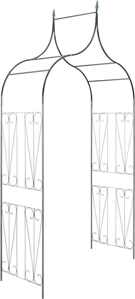 vidaXL Arcadă de grădină plante cățărătoare vârf ascuţit verde închis