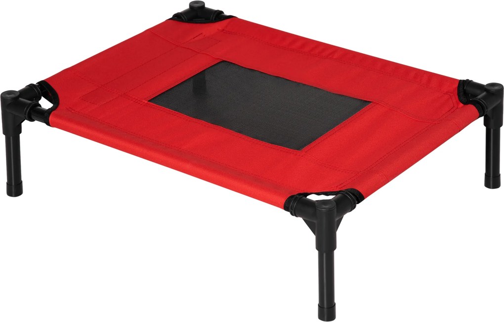 PawHut Sezlong Vară pentru Caini Până la 11kg, Confortabil și Ușor de Curățat, Roșu 64x46x18cm | Aosom Romania