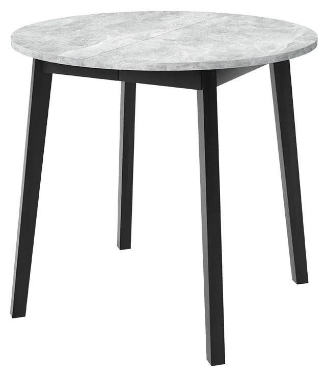 Masă sufragerie extensibilă 90 cm Kertare S 90 (Gri Marmură + Negru) (pentru 2-4 persoane). 1105356