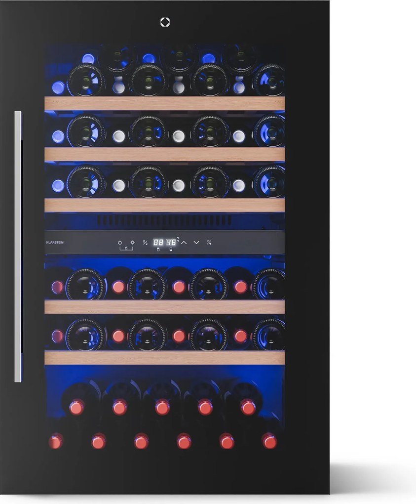 Klarstein Illuminosa vitrină frigorifică încorporabilă pentru vin | Dualzone | Protecție UV | 143 litri | 57 sticle | 60 cm