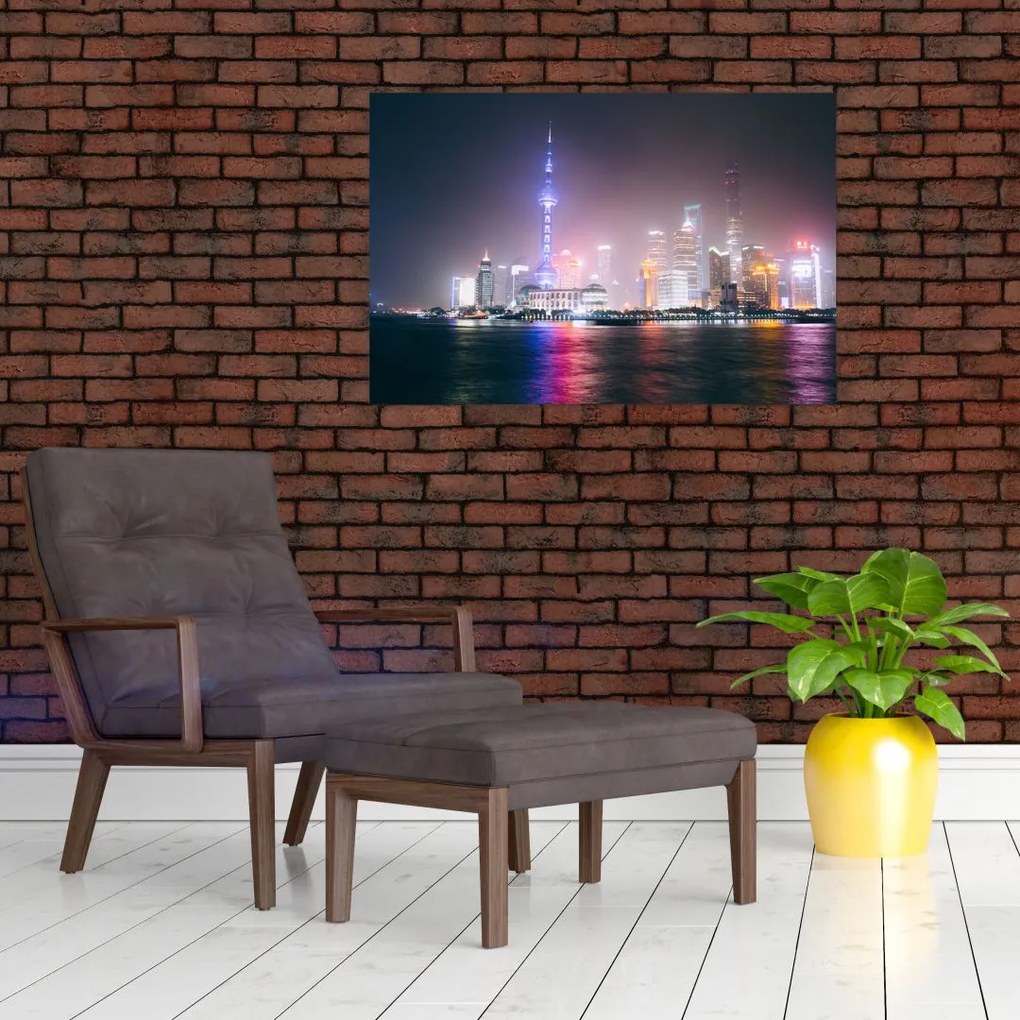 Tabloul Shangai nocturn (90x60 cm)