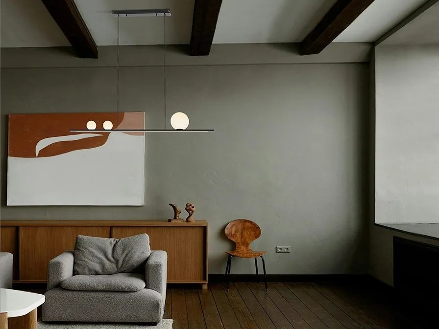 Lustra LED suspendata design modern Mila negru