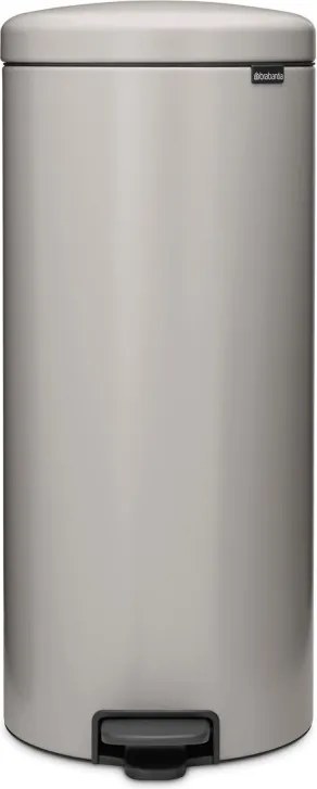 Cos de gunoi cu pedala Brabantia NewIcon 1010442, 30 l, Inchidere lenta, Baza antiderapanta, Gri deschis