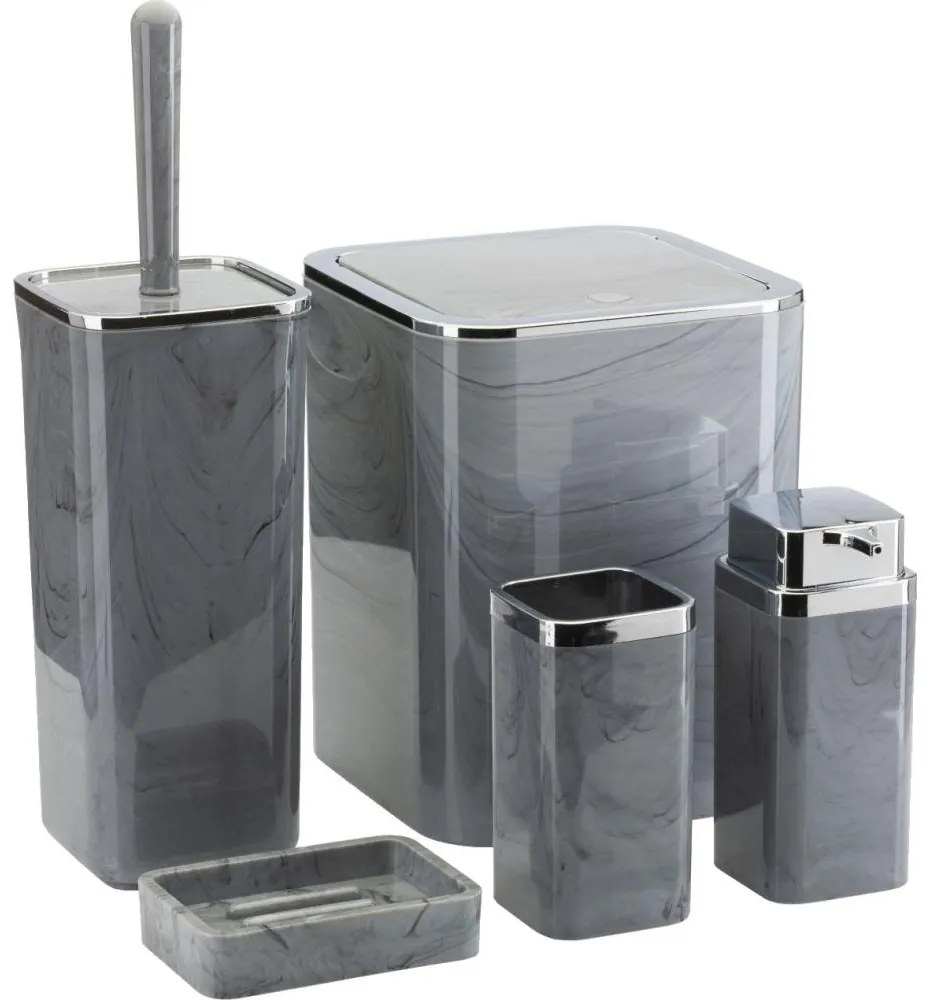 Set de baie GRIS 5 buc. gri/crom