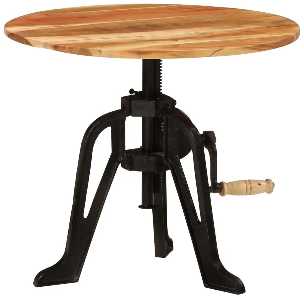 vidaXL Masă laterală, 60x(42-62) cm, lemn masiv de acacia și fontă