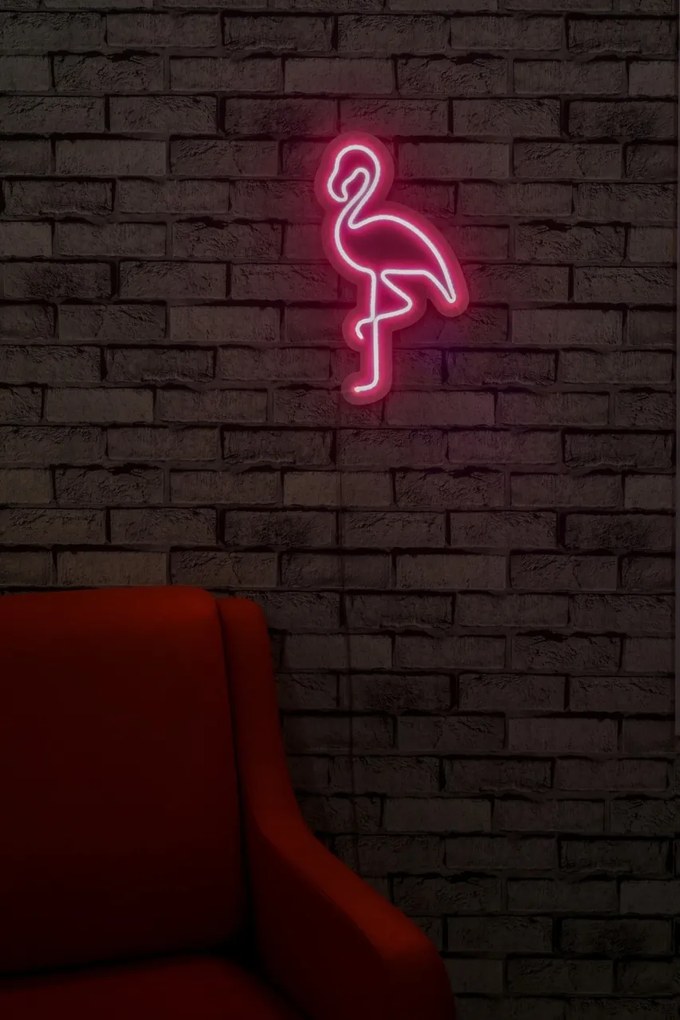 Decoratiune luminoasa LED de perete Flamingo Roz 42x23x2 cm