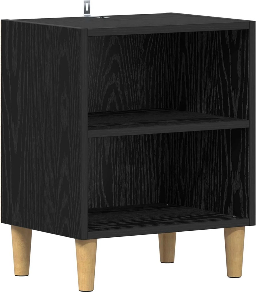 vidaXL Dulap de pat Stejar Negru 40 x 30 x 50 cm Lemn compozit