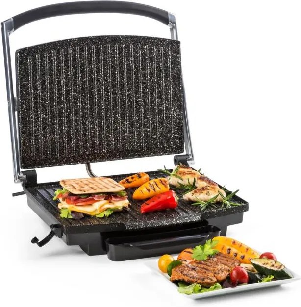 Klarstein EDELSTEIN, grill de contact multifuncțional, grill panini, 2000 W, 240 ° C, oțel