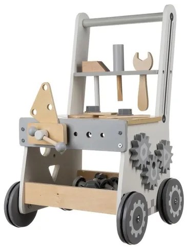 Banc de lucru din lemn pentru copii cu unelte - jucărie educativă 3în1