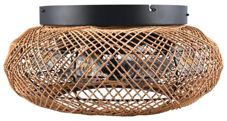 Plafonieră maro cu control prin telecomandă, cu ventilator Lillesand – Trio