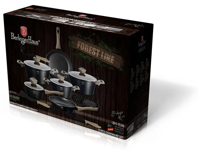 Set oale marmorate 15 piese Ebony Mapel Forest Line Berlinger Haus BH 1536