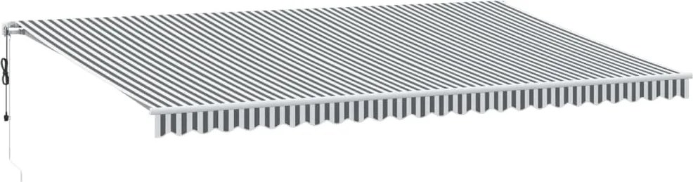 vidaXL Copertină retractabilă automat, antracit/alb, 600x350 cm