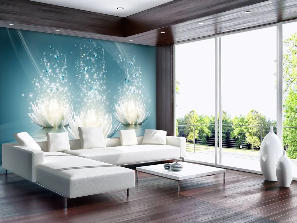 Fototapet - Crinul în albastru ceruleu (254x184 cm)