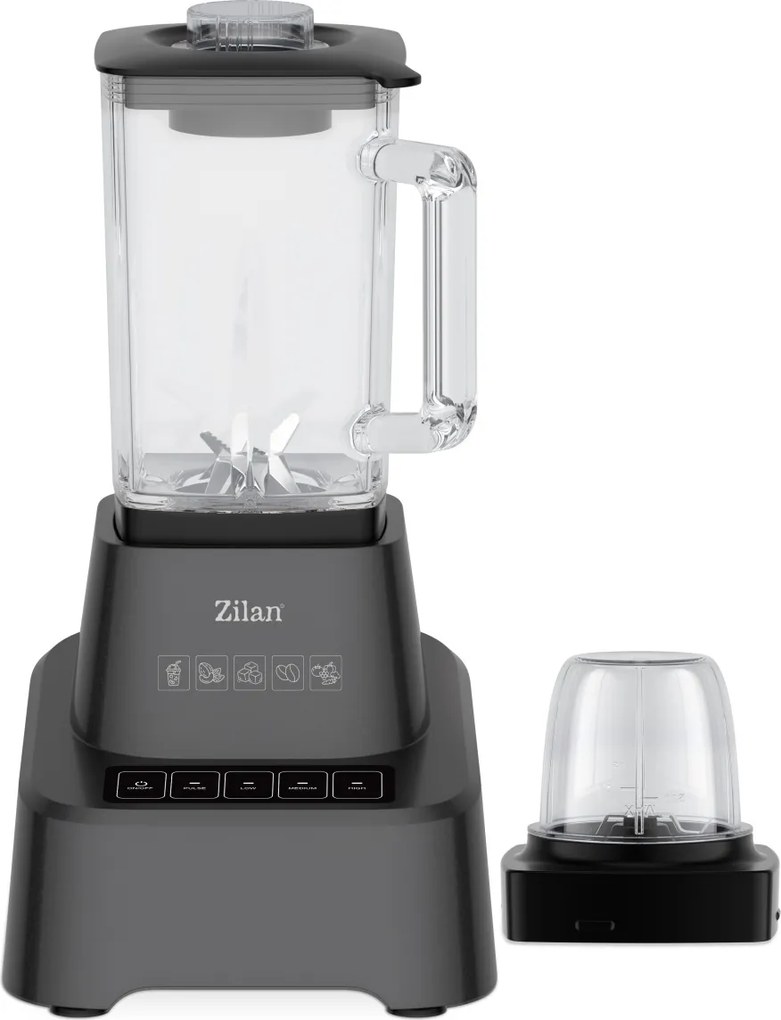 Blender si rasnita electrica 2 in 1 ZILAN ZLN4310 - 1200W, vas sticla 1.6L