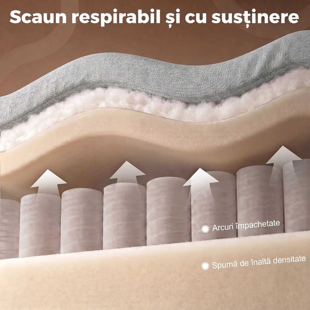 HOMCOM Canapea extensibilă 3 locuri cu șezlong convertibil, spațiu de depozitare, 3 perne, material cu efect de in, gri | Aosom Romania
